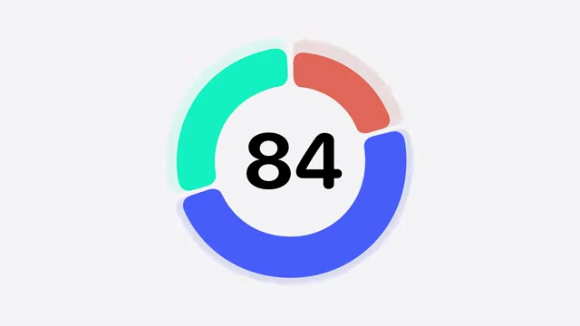 A graphic displaying a sleep score of 84.