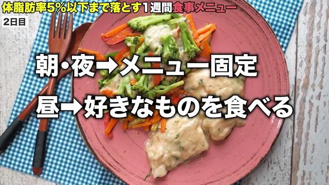 献立を固定することで日々のカロリー計算が楽になる
