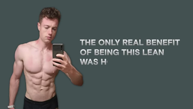The speaker at 10% body fat, with text stating that the only real benefit of being that lean was his appearance.