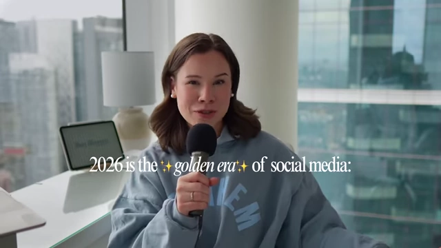 The speaker introduces 2026 as the "golden era" of social media
