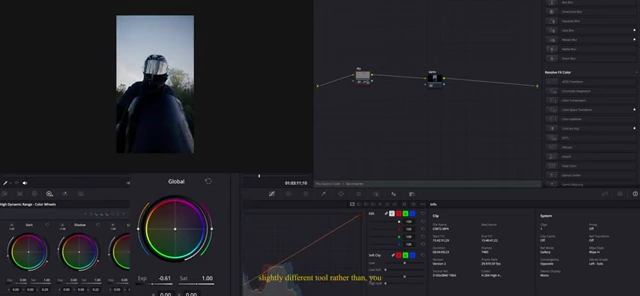 HDR tab with Exposure slider in DaVinci Resolve for photometric highlight adjustments.
