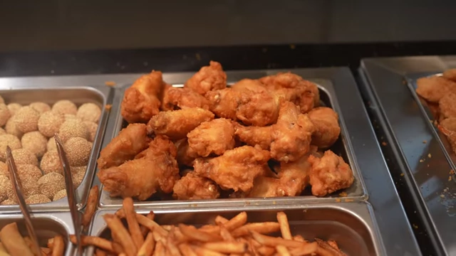 A hot tray of fried chicken wings.