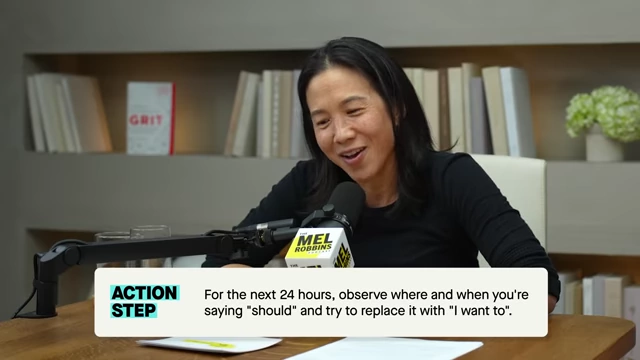 Action Step: For the next 24 hours, observe where and when you're saying "should" and try to replace it with "I want to".