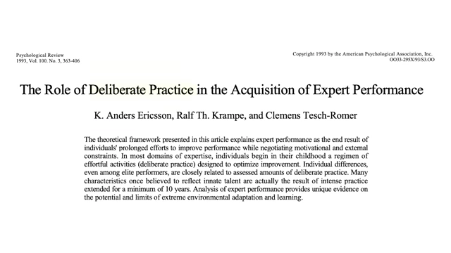 Research paper titled "The Role of Deliberate Practice in the Acquisition of Expert Performance" by K. Anders Ericsson et al.