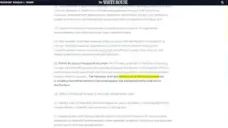 A highlighted section of a White House document outlines the "Genesis Mission," stating the government's need to identify additional partnerships and infrastructure enhancements for an AI platform.