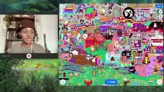 A map of the US transformed into a vibrant, cluttered pixel art canvas, showcasing various user-created drawings and illustrations.