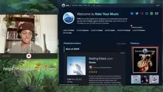 Rate Your Music homepage, showing featured reviews and categories, with navigation for genres and artists.