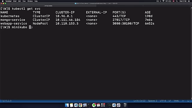 Retrieving service and Minikube IP address