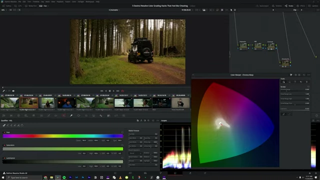 Demonstrating shifting hues and saturation of grass with the Chroma Warper