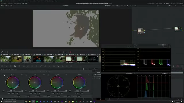 A mask highlighting the shadow areas that will be affected by the HDR wheel slider