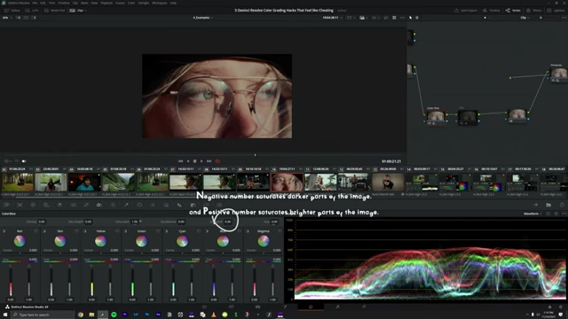 The Sat Depth slider controlling saturation in different tonal ranges