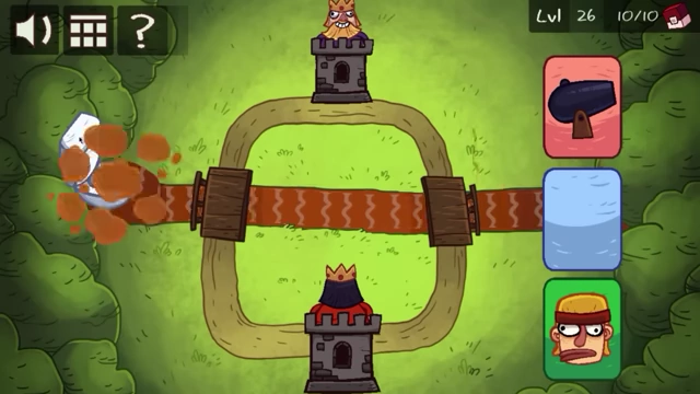 The pipe system now has a cannon and is filled with brown, solid material