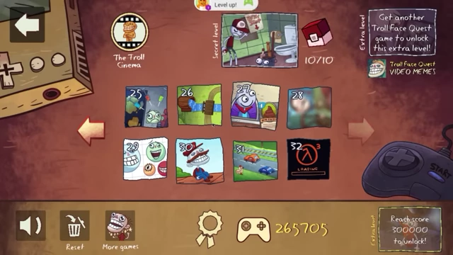 A grid of thumbnail images showing various levels from the Troll Face Quest game