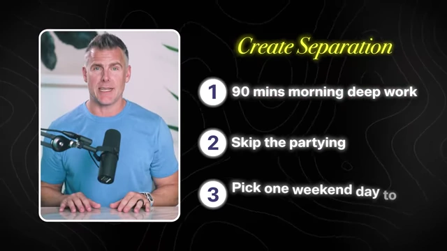 The three actions to "Create Separation" by working hard when others relax