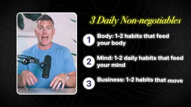 Outline of the three daily non-negotiables for body, mind, and business
