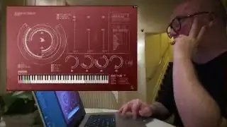 A screenshot of the new "Gong Piano" music engine's user interface, a vibrant red with various controls and a keyboard.