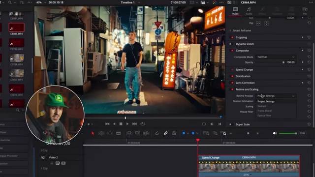 DaVinci Resolve Retime and Scaling Settings for Optical Flow
