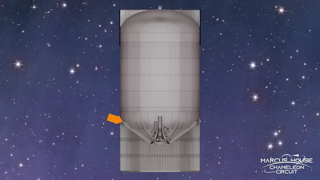 Conceptual diagram of a Starship test tank assembly with a forward dome
