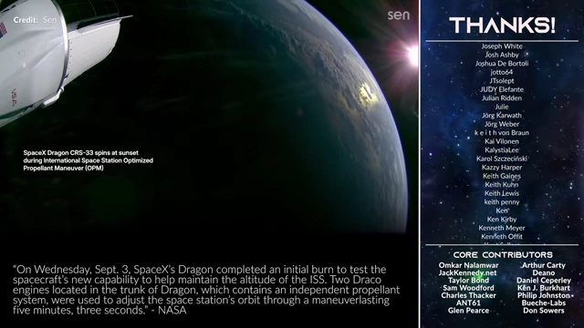 SpaceX Cargo Dragon performing a reboost maneuver for the International Space Station