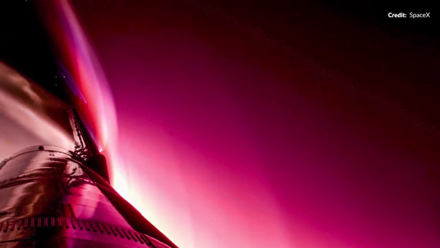 Starship re-entry with plasma flow