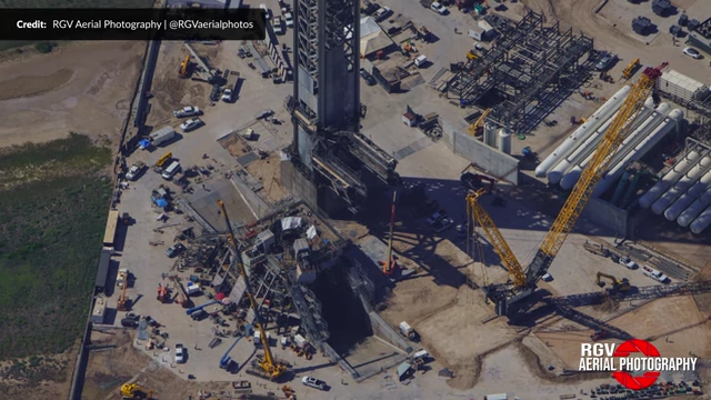 Aerial view of Starbase Pad 2 construction progress