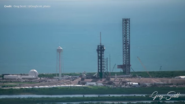 Aerial overview of Launch Complex 39A with Starship infrastructure under construction