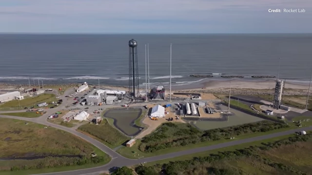 Wide aerial view of the Rocket Lab MARS site with the Neutron pad