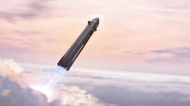 Animation showing Rocket Lab Neutron's fully enclosed second stage with a crew vehicle inside