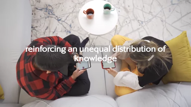 Two people distracted by their phones, illustrating an unequal distribution of knowledge.