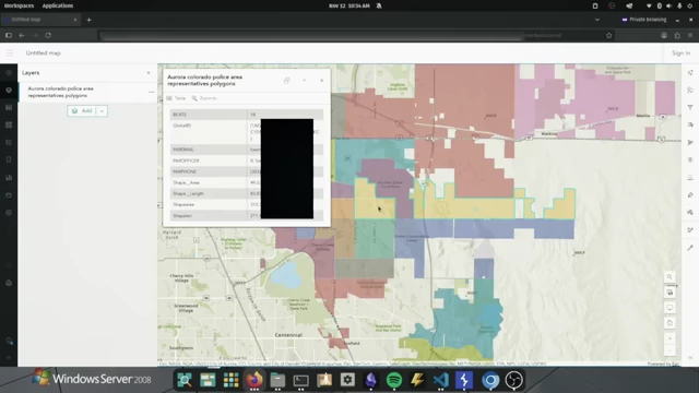 ArcGIS地图层级中暴露的警员姓名、电话和巡逻区域