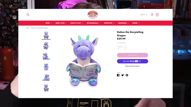A product page for a storytelling dragon toy, an example of a low-drain device