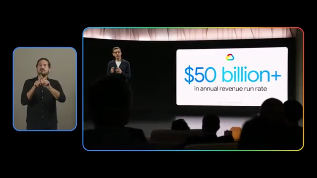 Google Cloud's achievement of over $50 billion in annual revenue run rate.