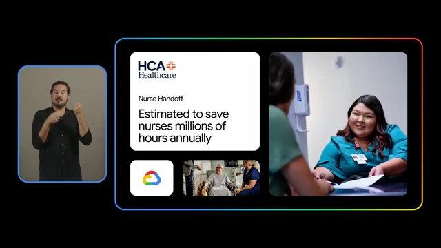 HCA Healthcare's Gemini-powered solution for nurse handoffs, estimated to save millions of hours annually.