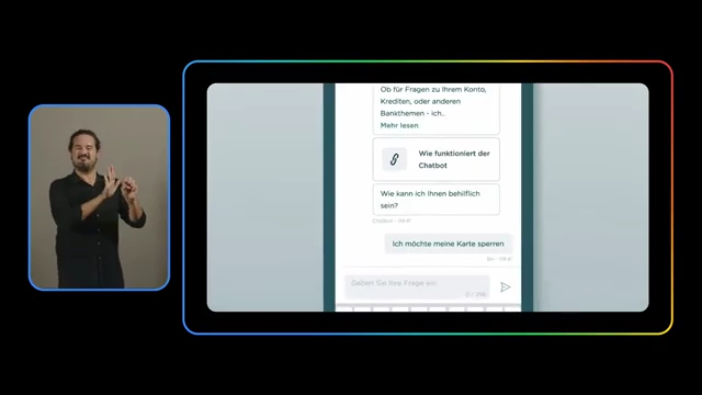 Commerzbank's "Bene" chatbot, built with Customer Engagement Suite, successfully resolving a high percentage of inquiries.