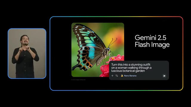 Gemini 2.5 Flash Image (Nano Banana) allowing users to transform an image based on a natural language prompt.
