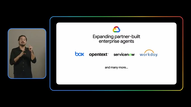 Expanding partner ecosystem for enterprise agents, including integrations with Box, OpenText, ServiceNow, and Workday.
