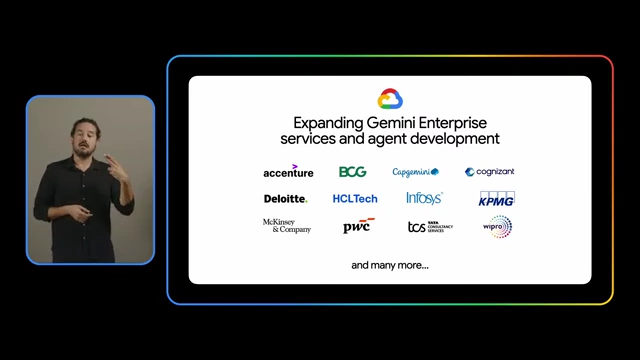 Industry-leading partners providing services and agent development support for Gemini Enterprise.