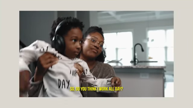 A still from the speaker's vulnerable video, featuring a child asking about work, symbolizing the theme of work-life balance.