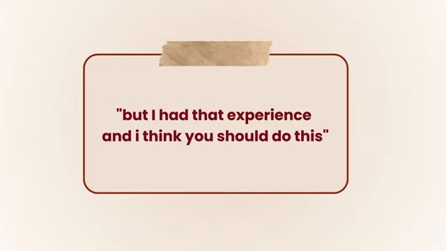 Example of shifting the conversation to yourself