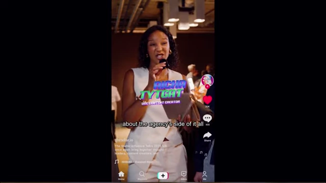 TikTok clip of the speaker sharing insights on a panel