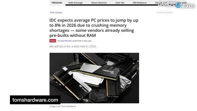 IDC 预测2026年PC价格上涨8%