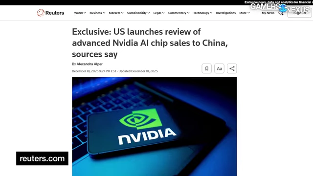 路透社报道美国审查英伟达对华AI芯片销售