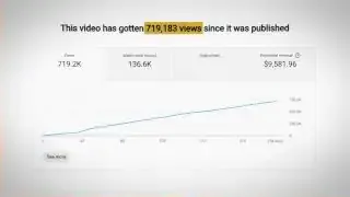 Graph showing YouTube views, watch time, subscribers, and revenue generated from the course