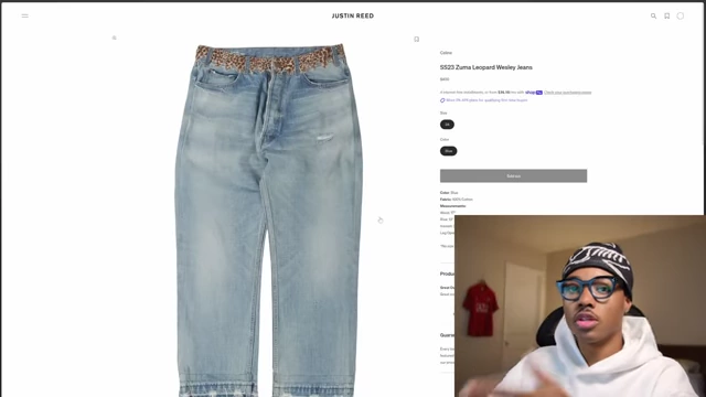Light-wash Celine Zuma Leopard Welsley Jeans with leopard print belt loops