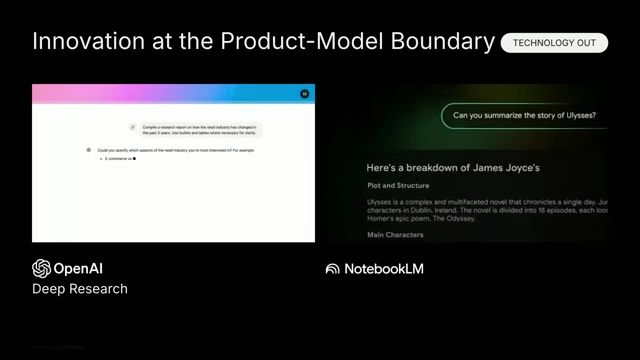 Innovation at the product-model boundary with Deep Research and NotebookLM
