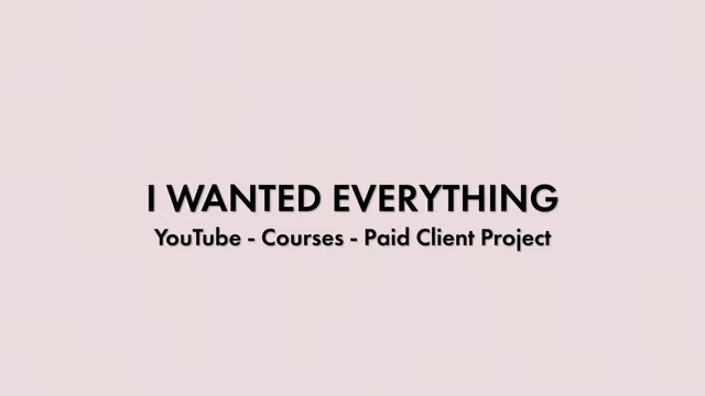 The creator initially aimed for diverse income streams including YouTube, courses, and paid client projects