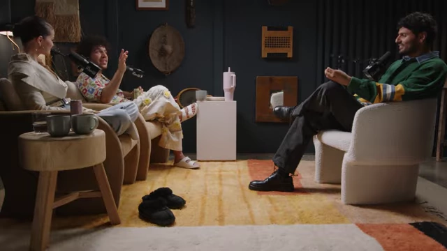 Benny Blanco, Selena Gomez, and Jay Shetty discussing mature relationships