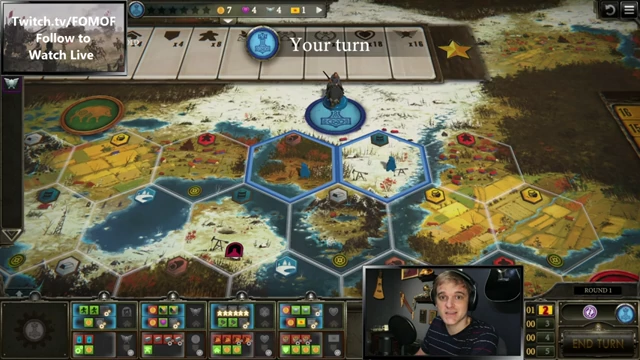 Scythe board showing Nordic starting position