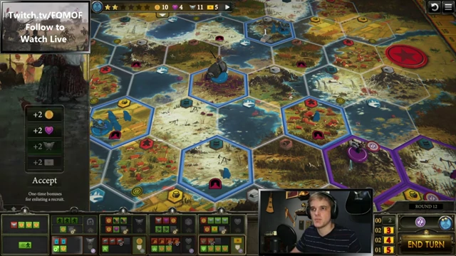 Nordic board state in Round 12, Village Tunnel Strategy, showing spread
