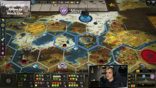 Nordic board state in Round 3, Encounter Village Strategy, showing initial moves
